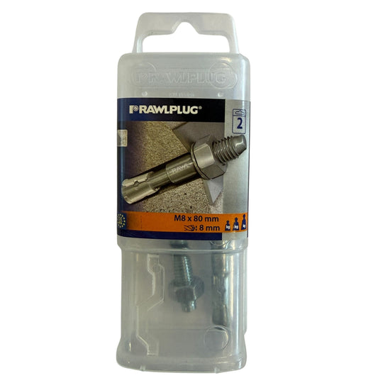 Rawlplug Expanderbult EFZ M8x80mm i förpackning med produktinformation
