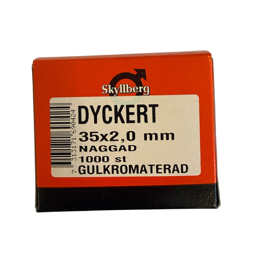 Skyllberg Dyckert 35x2,0mm gulkromaterad förpackning 1000 st