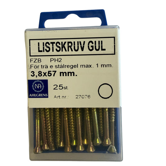 Nils Ahlgren Listskruv gul 3,8x57mm förpackning med 25 st