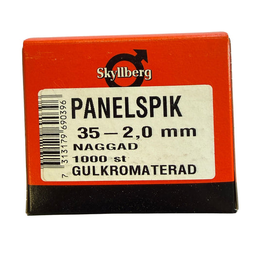 Skyllberg Panelspik 35-2,0mm gulkromaterad förpackning 1000 st