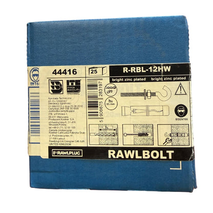 Rawlplug Rawlbolt R-RBL-12HW förpackning med tekniska specifikationer