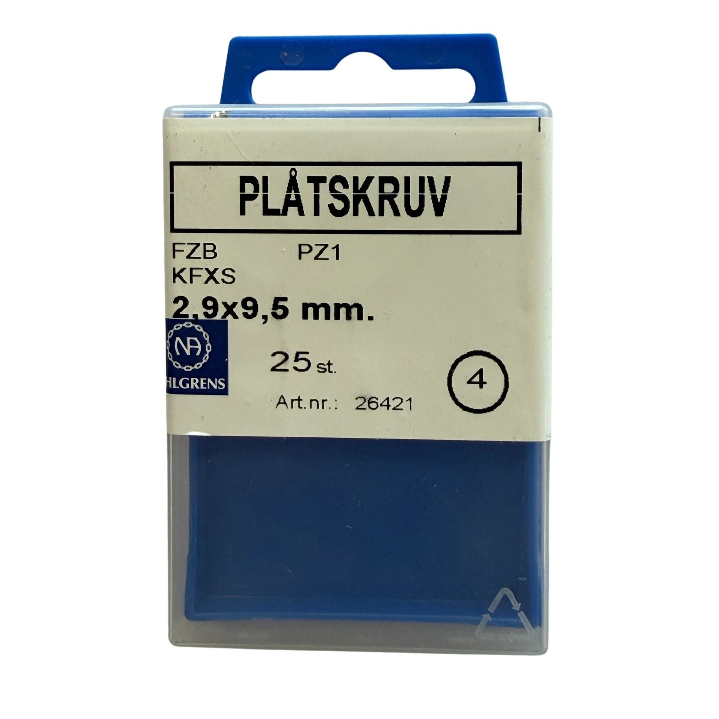 Plåtskruv 2,9x9,5mm Nils Ahlgren kupat huvud i förpackning