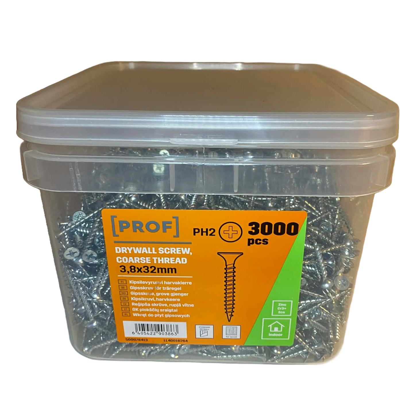 Gipsskruv PROF FZB 3,8x32mm grovgängad i plastbox 3000 stycken
