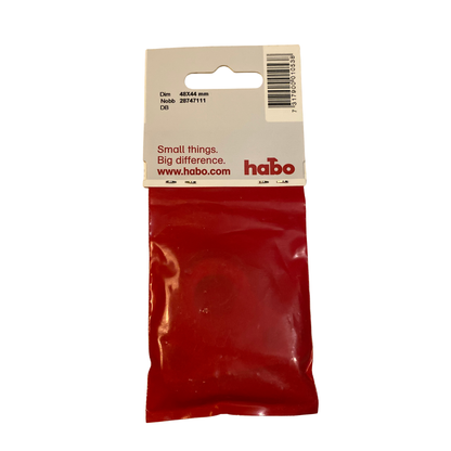 Hänglåsbleck 48x44 mm baksida av förpackning med dimension, NOBB-nummer och streckkod