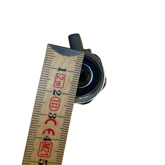 Invändig gänga 18 mm på förkromad kulventil Vatette med måttangivelse