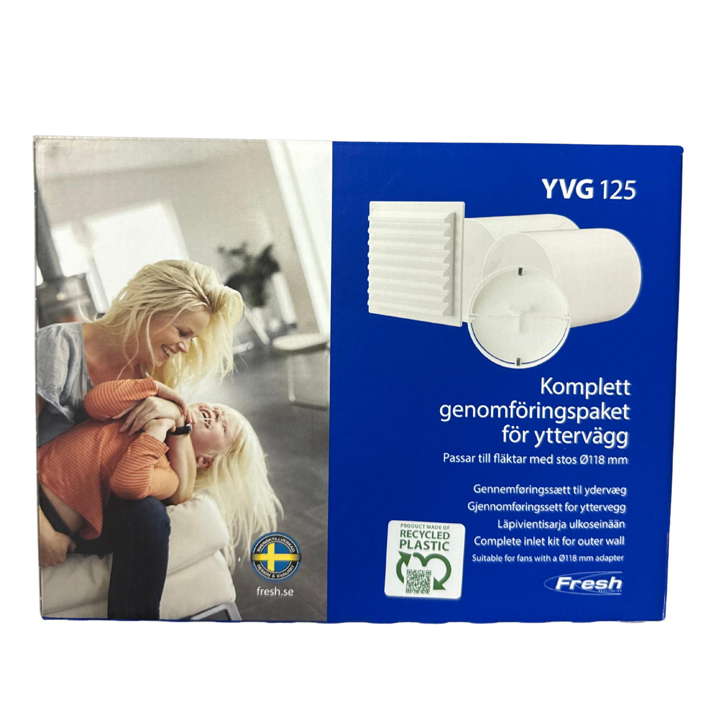 Genomföringspaket YVG 125 Fresh i originalförpackning, framsida