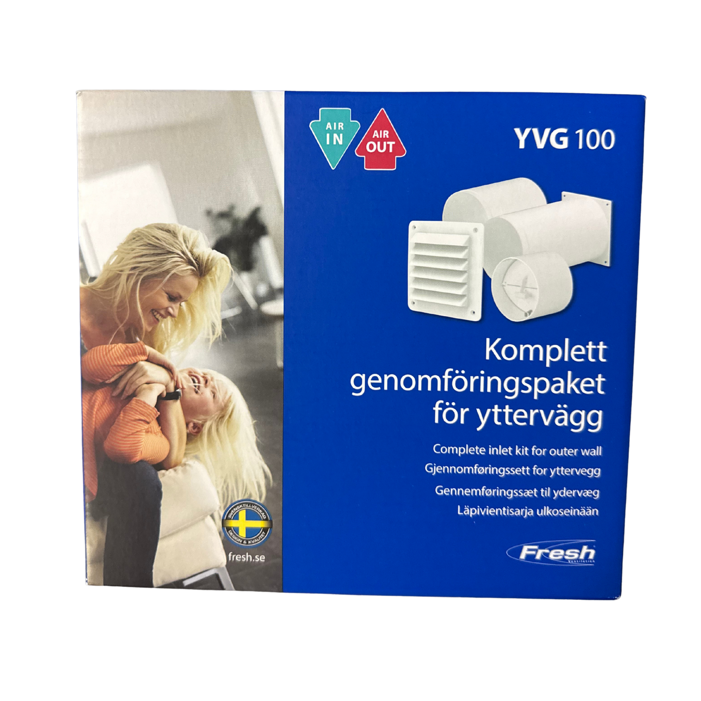 Genomföringspaket YVG 100 Fresh i originalförpackning, framsida