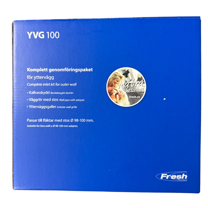 Genomföringspaket YVG 100 Fresh i originalförpackning, baksida med produktinfo