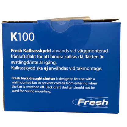 Kallrasskydd K100 Fresh med produktbeskrivning på förpackningen