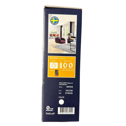 Värmeflyttare Intellivent Celsius Fresh med artikelnummer och medföljande tillbehör