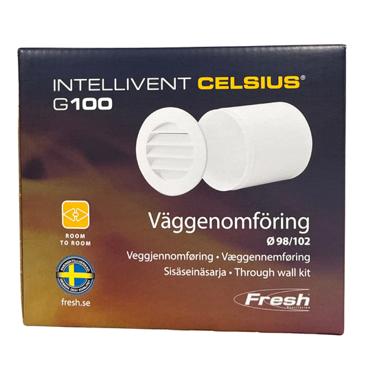 Väggenomföring G100 Fresh Intellivent Celsius i originalförpackning, framsida