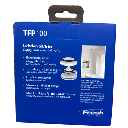 Luftdon TFP 100 Fresh med luftriktare och produktegenskaper