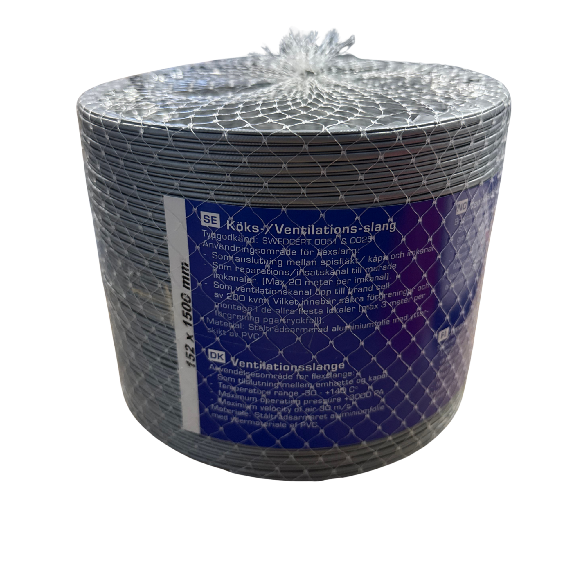 Köks-/ventilationsslang 152x1500 mm typgodkänd i originalförpackning